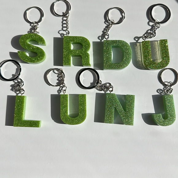 Green Letter Keychain - Picture 8 of 14